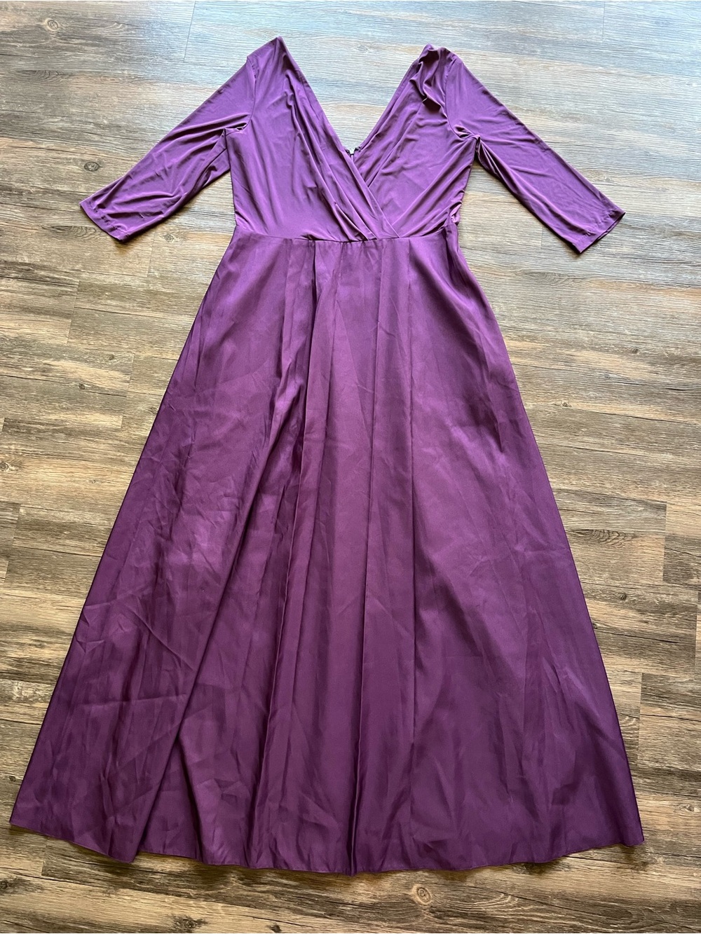 ALFRED SUNG Plum V-Neck Wrap Maxi Dress - Picture 2 of 10